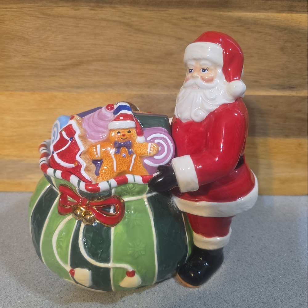 Christopher Radko - Splended Santa Candy Cookie Jar Retired Christmas Kitchen